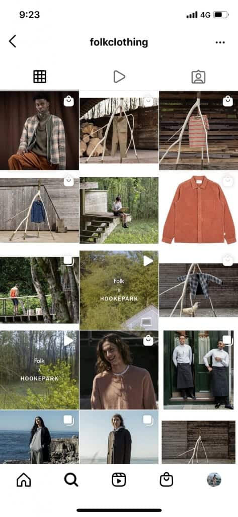 Folk Clothing Instagram feed