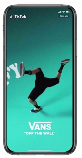 Vans TikTok add with three legs in the shape of a fidget spinner