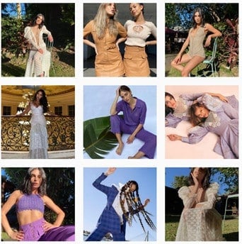 Aesthetic grid of female models from Alice