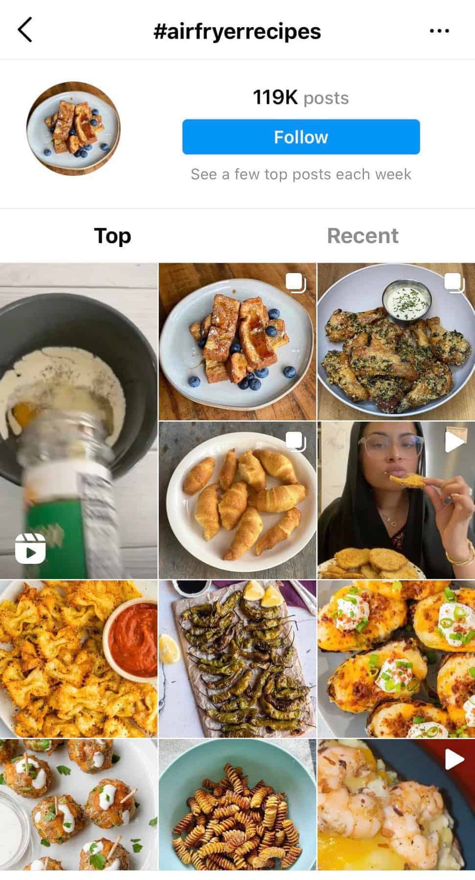 Air fryer recipes hashtag results page