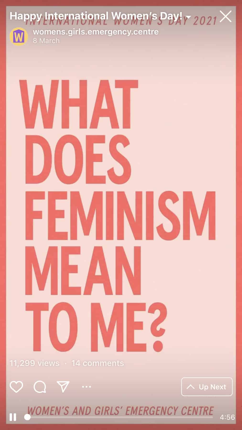 Women and girls emergency centre asking 'what does feminism mean to me?'