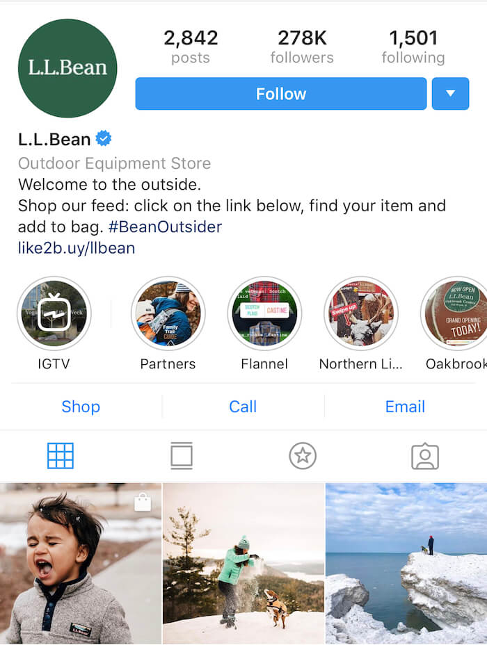 LLBean - Instagram Hashtags - Sked Social