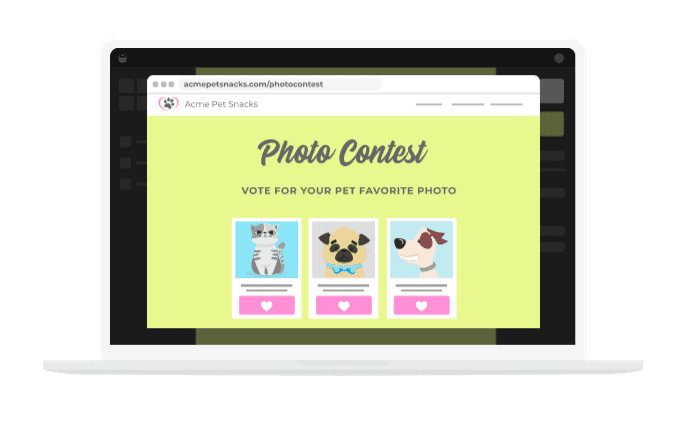 Example of shortstack contest featuring a photo contest of which pet photo audiences' feel is best