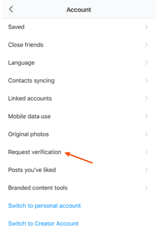 How to get verified on Instagram - process - step 3.