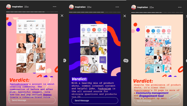 An image showing different Instagram story background options.