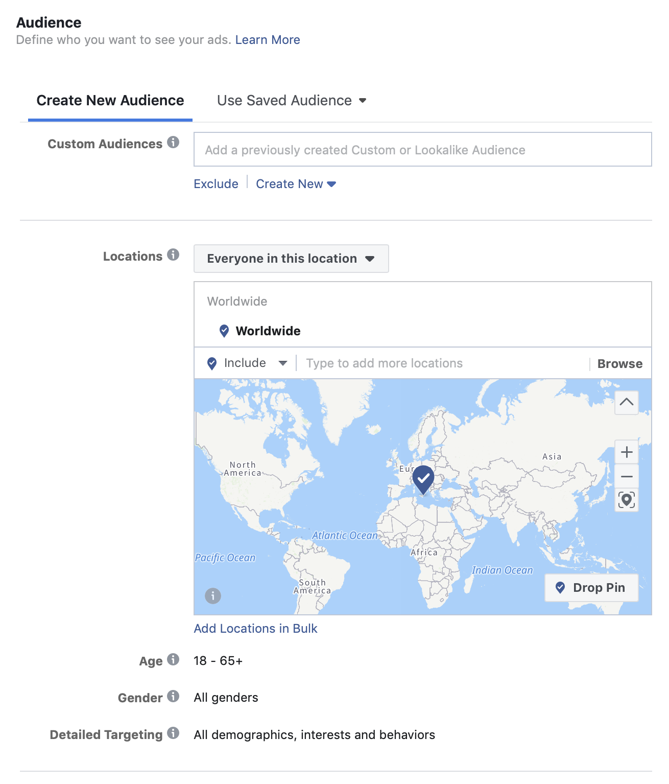 Choosing your audience on ads manager